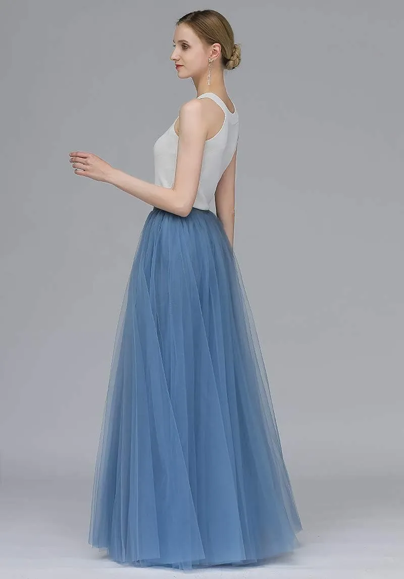 EllieHouse Adult Split Long Floor Prom Party Evening Tulle Skirt P61