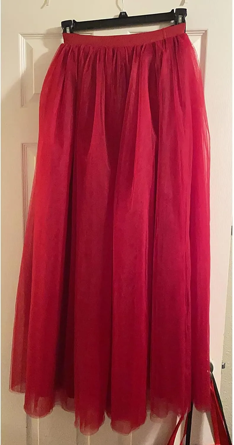 EllieHouse Womens Long Tutu Party Evening Tulle Skirt PC05