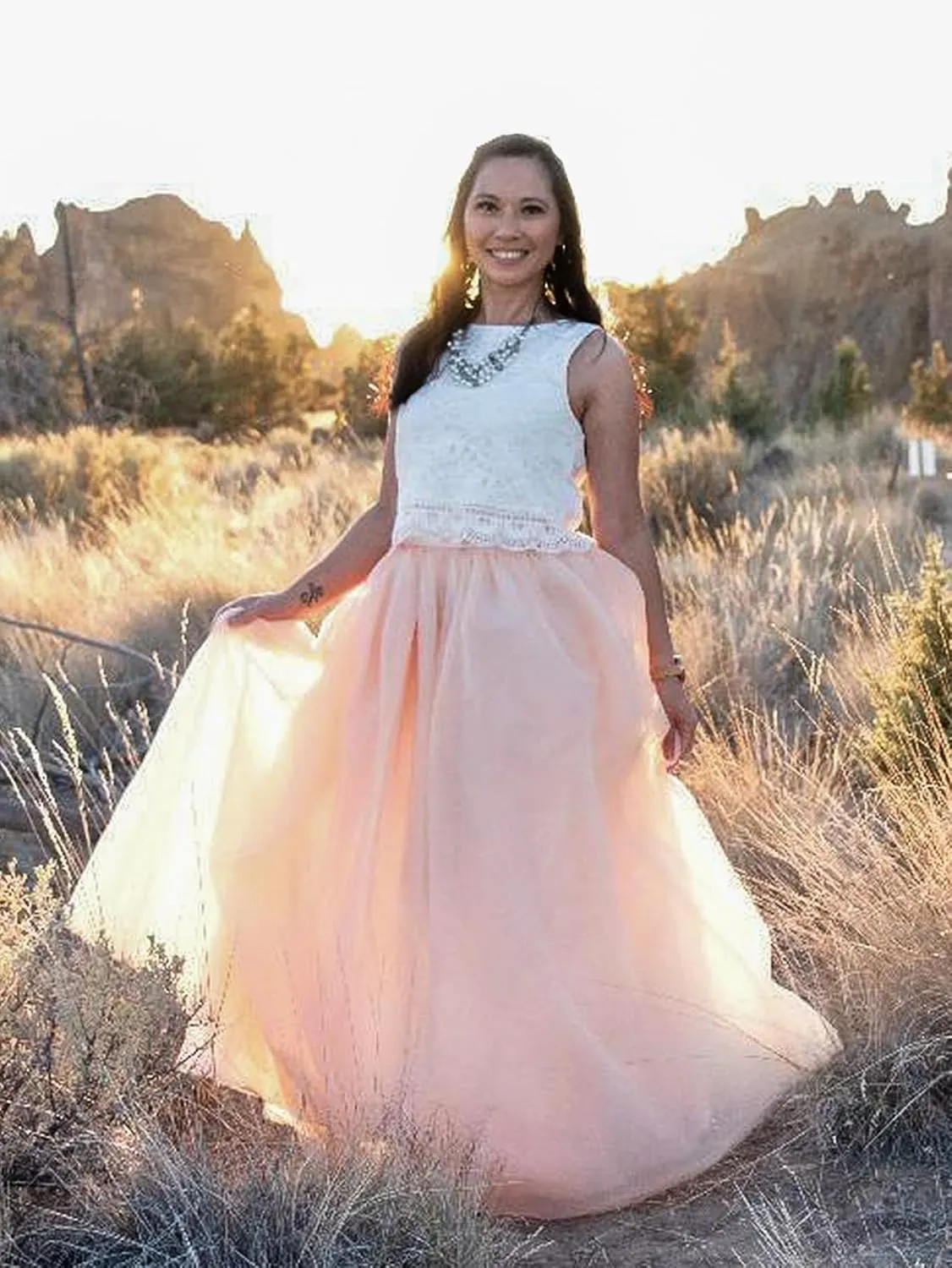 EllieHouse Womens Long Tutu Party Evening Tulle Skirt PC05