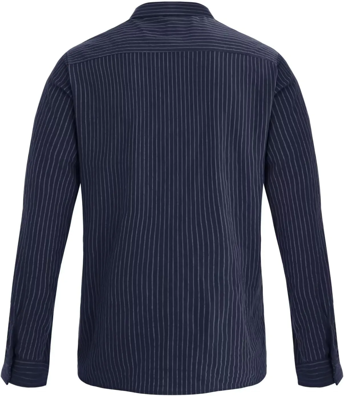 elselect Men's Casual Button-Down Striped Shirts Long Sleeve Collared Cotton Linen Shirts for Men Fashion Business Shirt