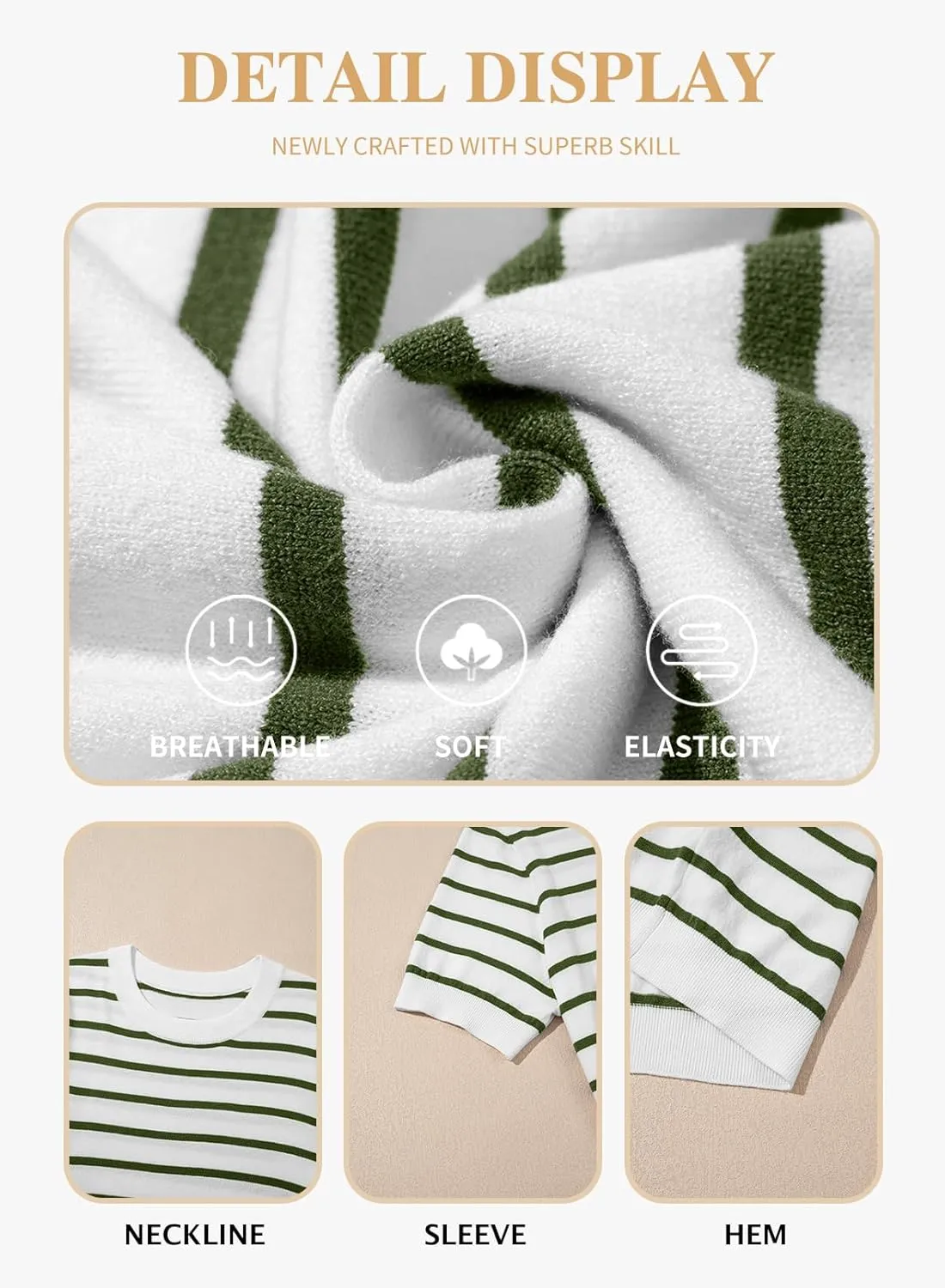 Eytino Women Plus Size Sweater Tops Short Sleeve Crewneck Striped Tshirts Casual Summer Blouses Shirts(1X-5X)