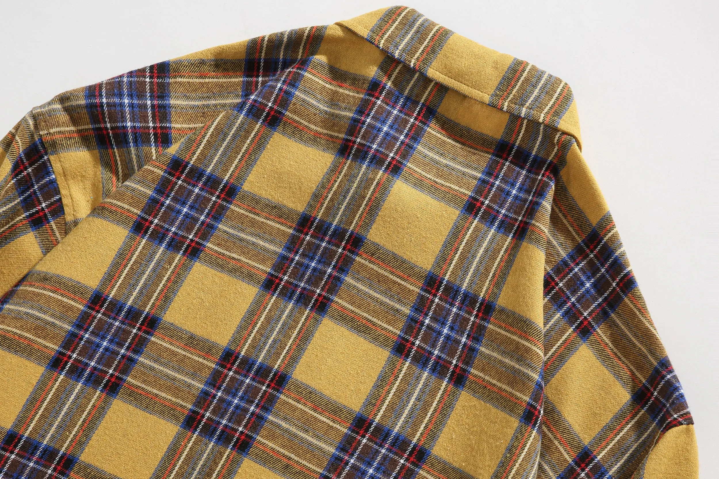 Faire Echo Street Style Yellow Plaid Shirt