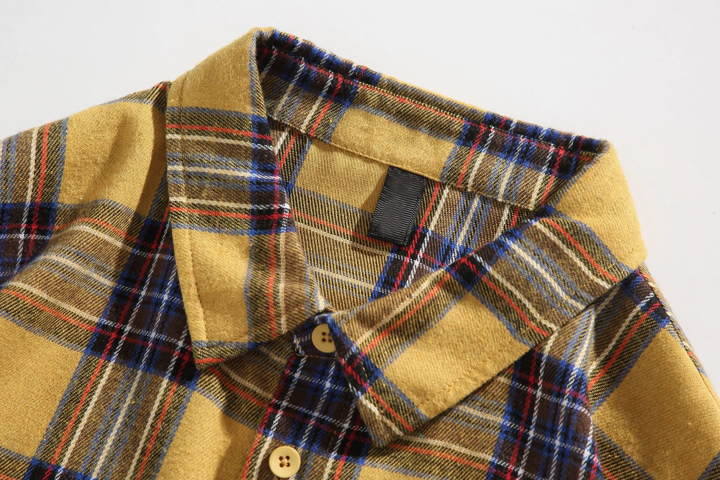 Faire Echo Street Style Yellow Plaid Shirt
