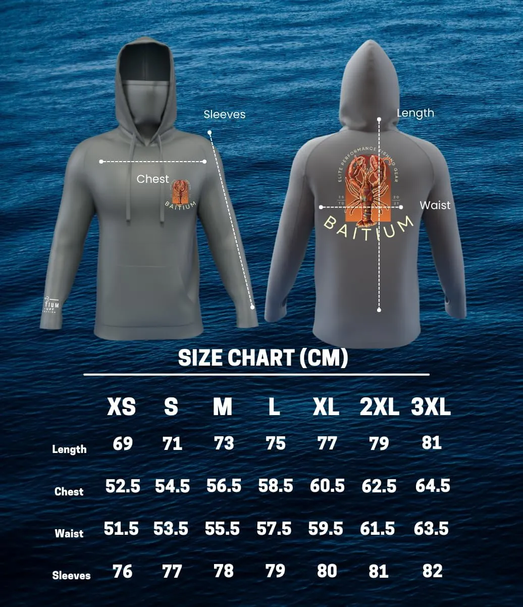 Fishing Shirts for Men,UPF50 Hooded Long Sleeve with Gaiter, Sun Protection Dry Fit Apparel, Face Mask, Fishing Clothes