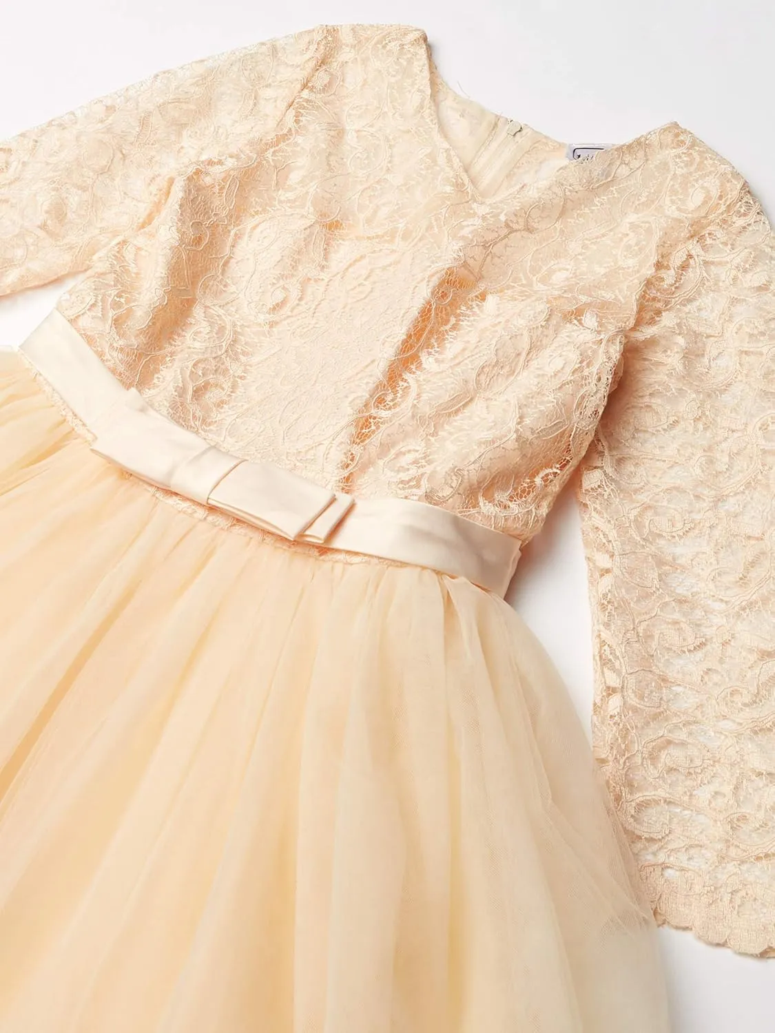 Flower Girls Long Floral Boho Lace Wedding Bridesmaid Dress 3/4 Sleeves Princess Puffy Maxi Tulle Pageant Formal Party Gowns