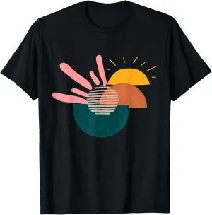 Funny Geometric sunset Abstract Artwork painting Lover T-Shirt