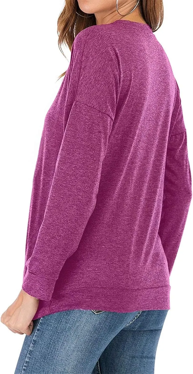 Fuyxxmer Womens Happy Camper Sweatshirt Vintage Mountain Graphic Tee Long Sleeve Pullover Blouses Top Shirts with Pockets