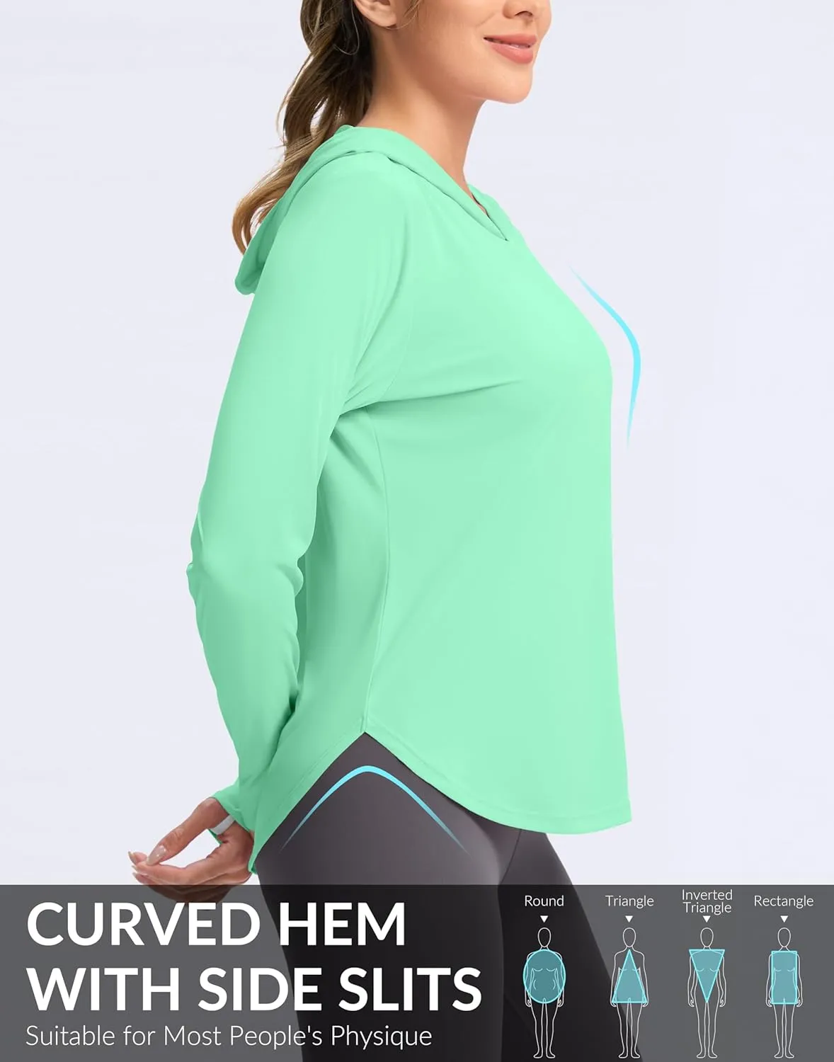 G Gradual Women's UPF 50  Sun Shirt with Hoodie Long Sleeve UV Protection Shirts Lightweight Hiking Fishing Shirts for Women
