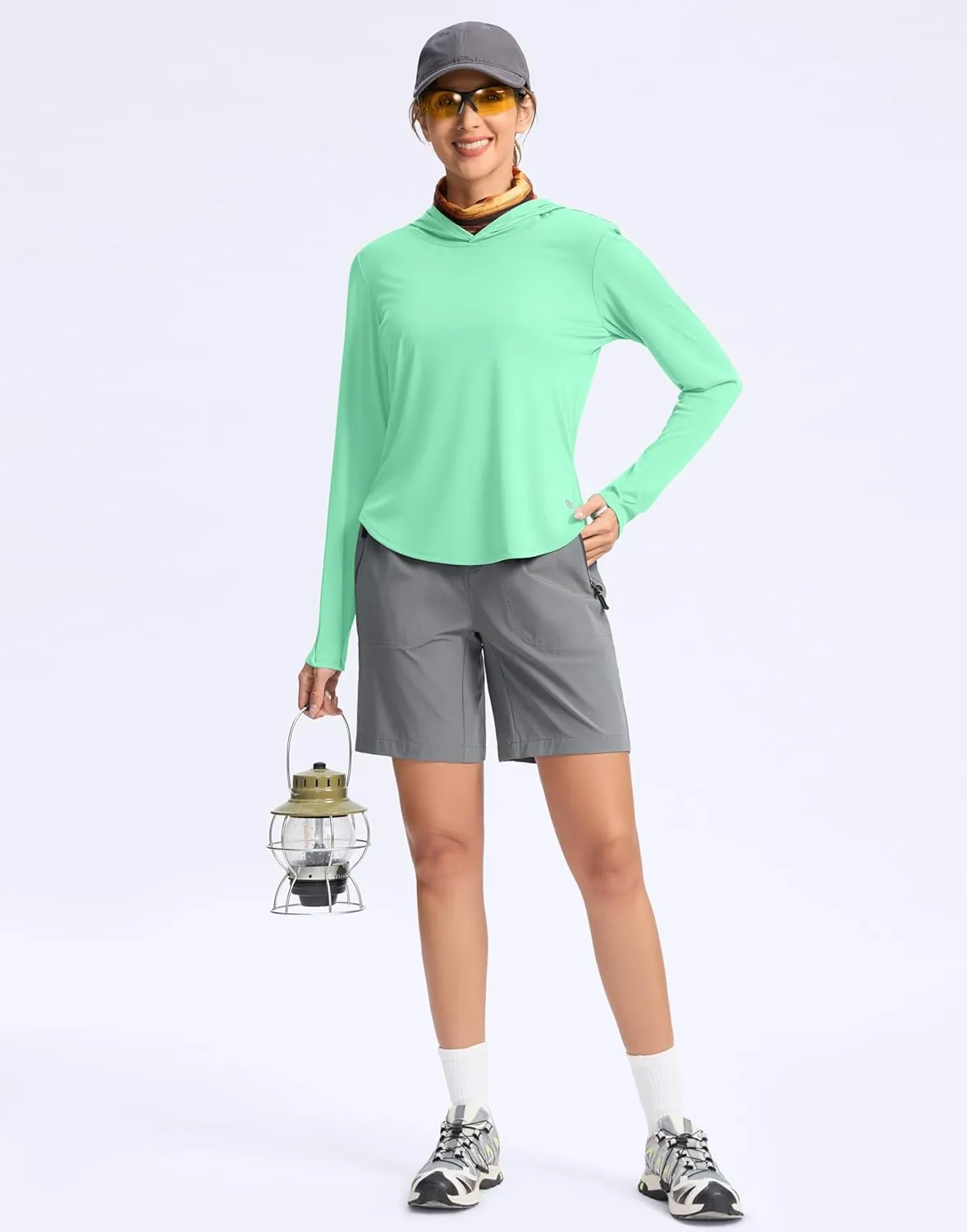 G Gradual Women's UPF 50  Sun Shirt with Hoodie Long Sleeve UV Protection Shirts Lightweight Hiking Fishing Shirts for Women