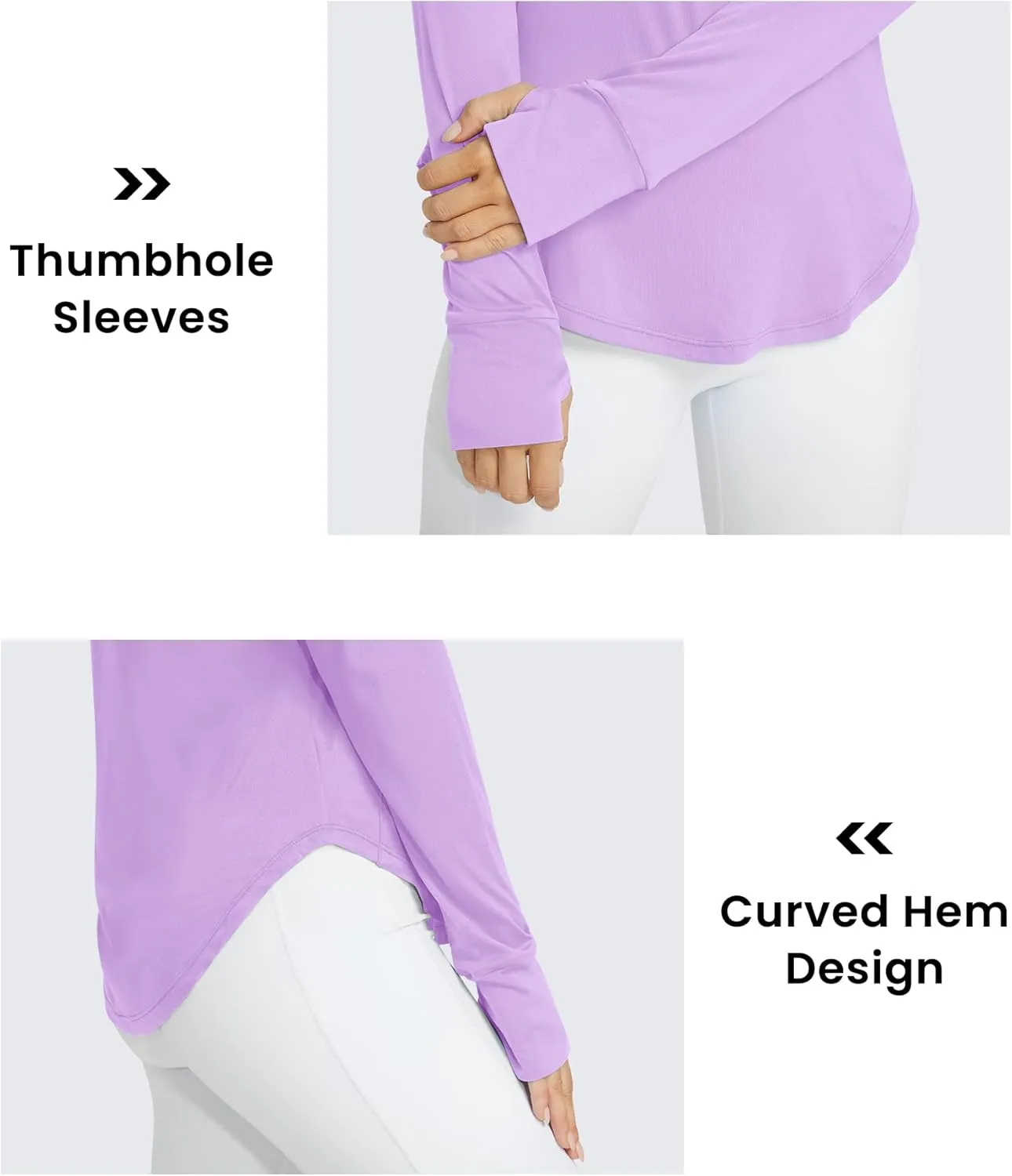 G4Free Women's Long Sleeve Workout Tops Sun Shirts Lightweight