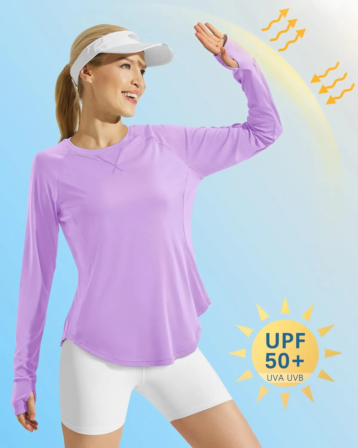 G4Free Women's Long Sleeve Workout Tops Sun Shirts Lightweight