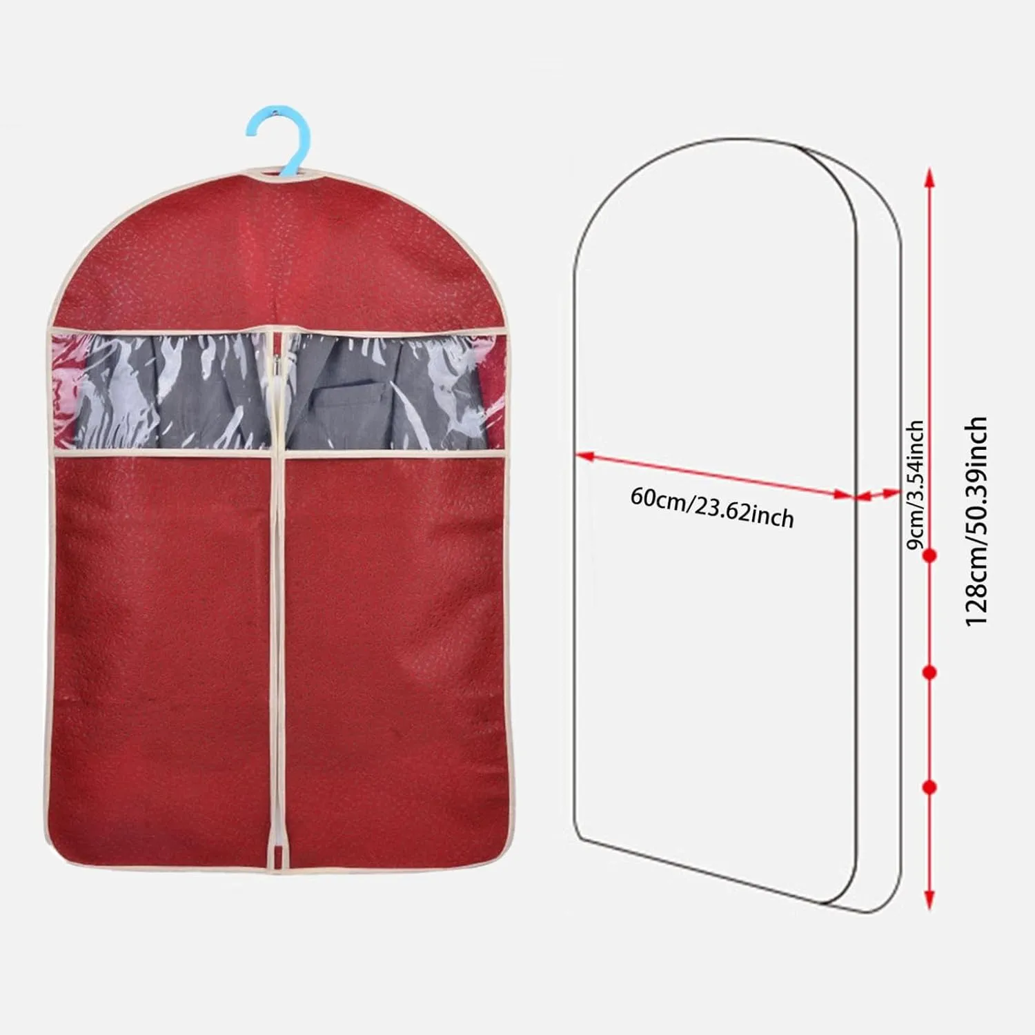 Garment Bags for Hanging Clothes, Breathable Dust Cover, Clothing Bags for Hanging Clothes with Bedroom, Garment Covers for Suits, Suit Garment Cover for Shirts Dresses Coats (B, Large)