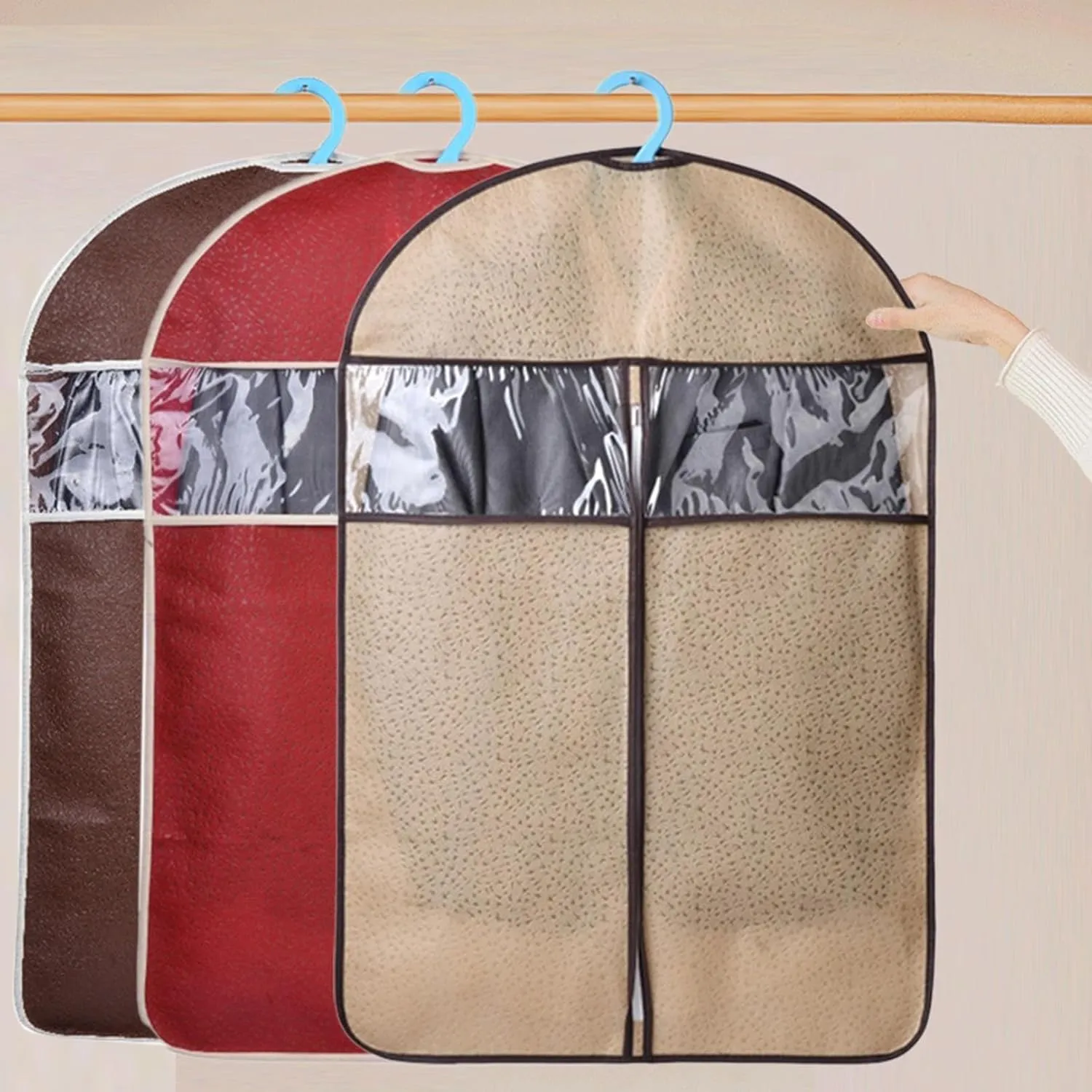 Garment Bags for Hanging Clothes, Breathable Dust Cover, Clothing Bags for Hanging Clothes with Bedroom, Garment Covers for Suits, Suit Garment Cover for Shirts Dresses Coats (B, Medium)