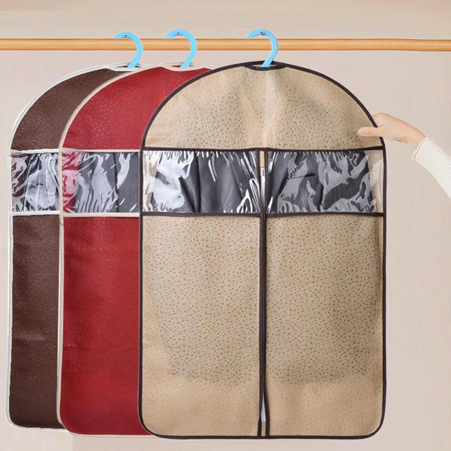 Garment Bags for Hanging Clothes, Breathable Dust Cover, Clothing Bags for Hanging Clothes with Bedroom, Garment Covers for Suits, Suit Garment Cover for Shirts Dresses Coats (B, Medium)