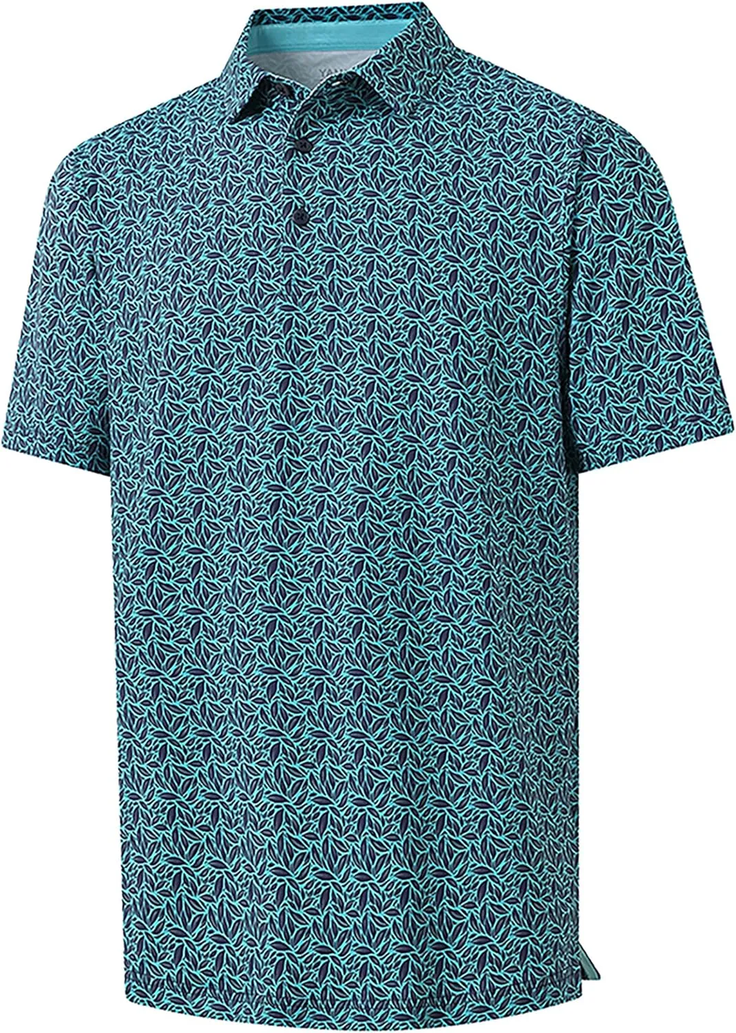 Golf Polo Shirts for Men - Print Moisture Wicking Quick Dry Short Sleeve Collared Polo Shirts for Golf Tennis Wear