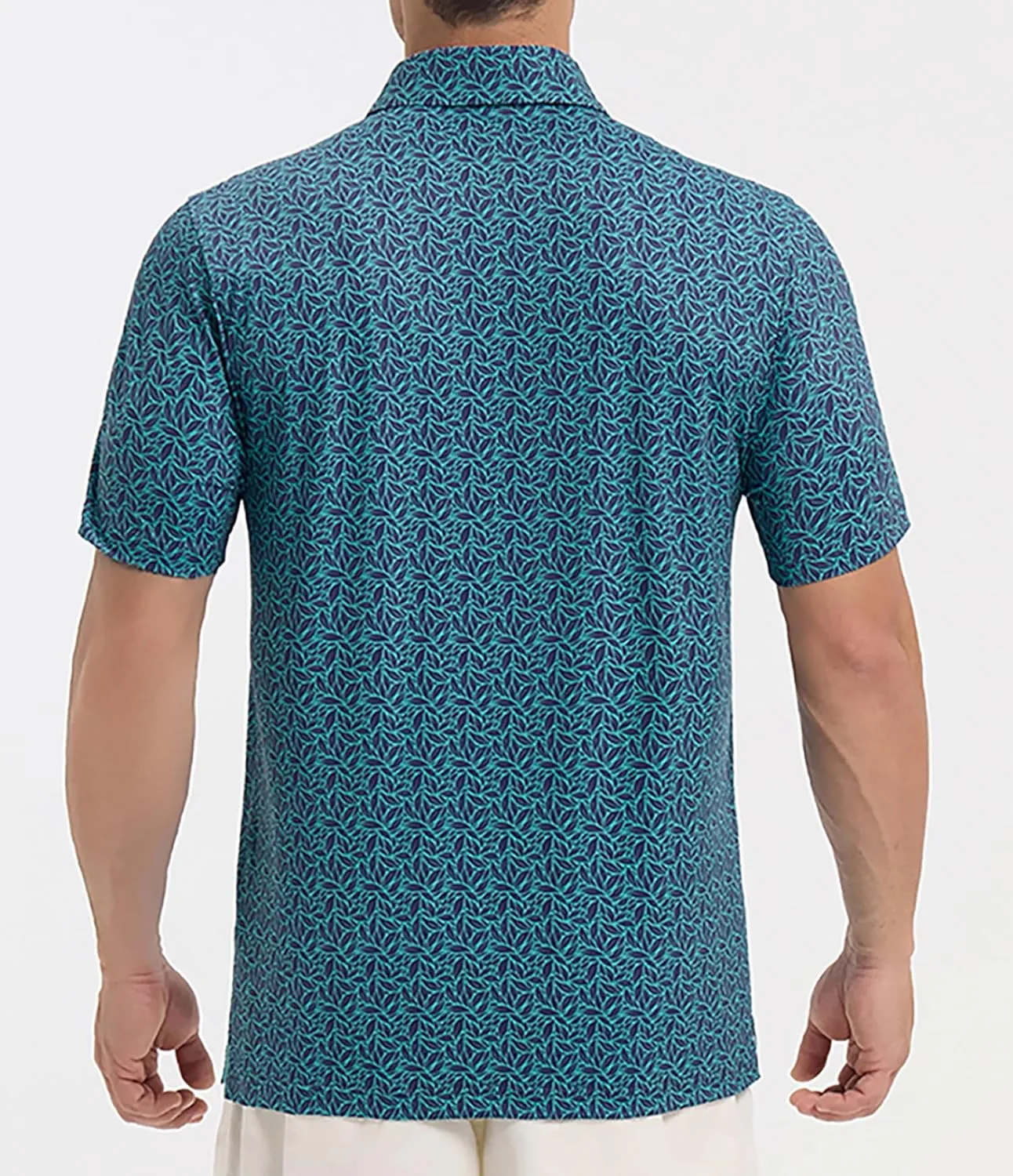 Golf Polo Shirts for Men - Print Moisture Wicking Quick Dry Short Sleeve Collared Polo Shirts for Golf Tennis Wear