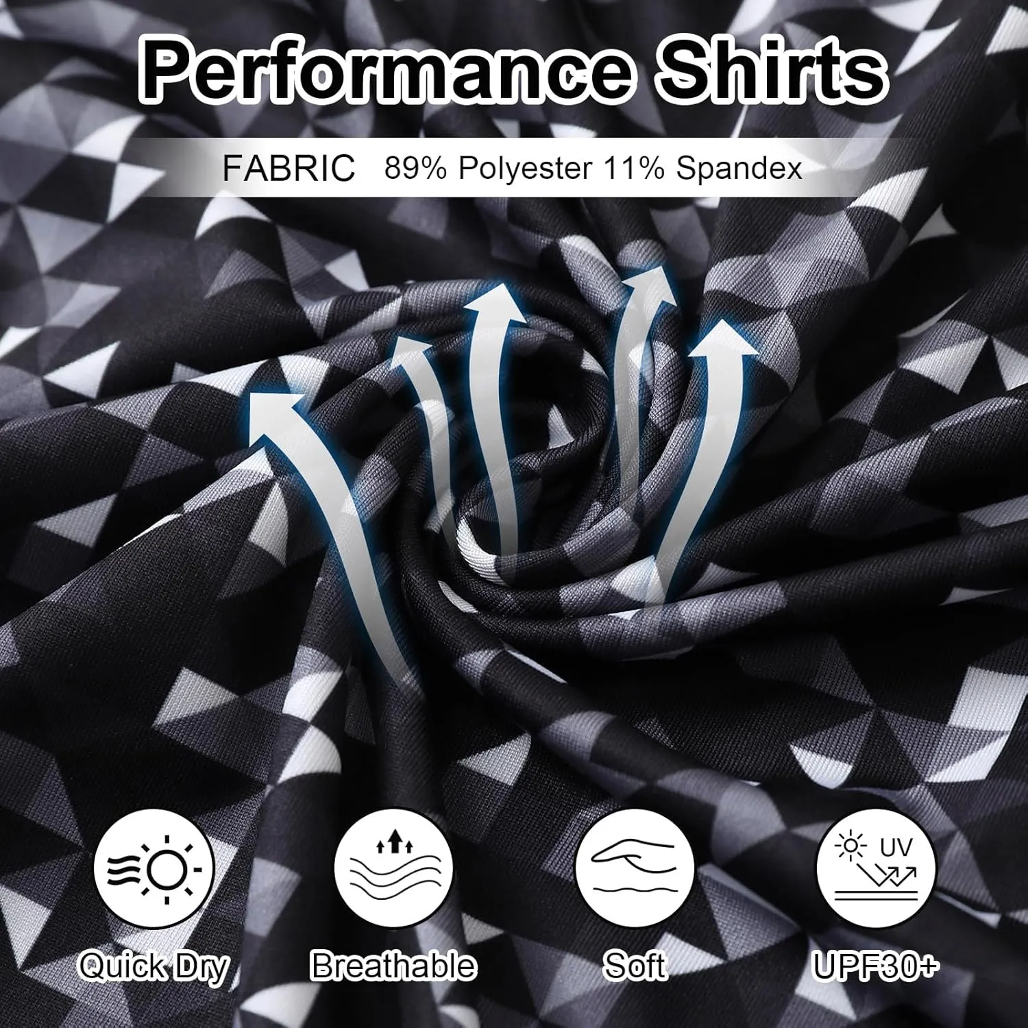 Golf Polo Shirts for Men - Print Moisture Wicking Quick Dry Short Sleeve Collared Polo Shirts for Golf Tennis Wear
