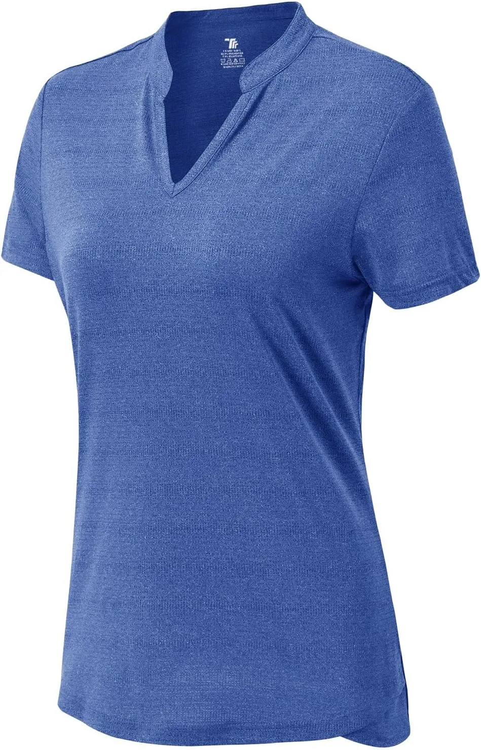 Gopune Women's V Neck Golf Polo Shirts Collarless Short Sleeve Lightweight Quick Dry Tennis Running T-Shirts