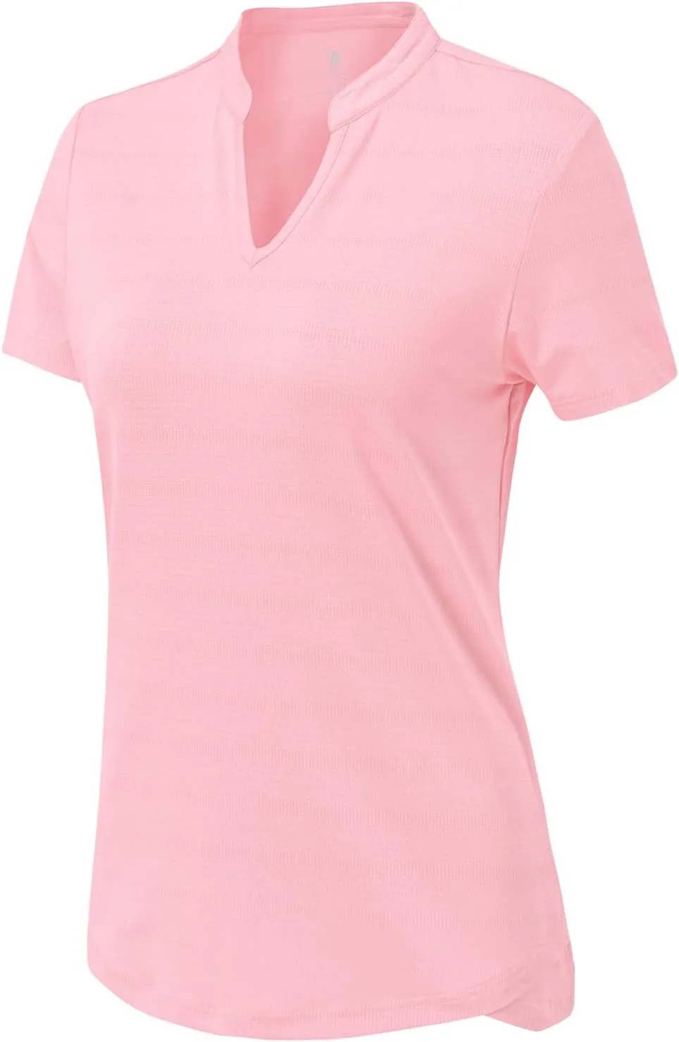 Gopune Women's V Neck Golf Polo Shirts Collarless Short Sleeve Lightweight Quick Dry Tennis Running T-Shirts