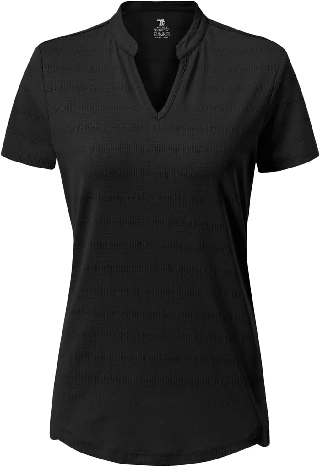 Gopune Women's V Neck Golf Polo Shirts Collarless Short Sleeve Lightweight Quick Dry Tennis Running T-Shirts