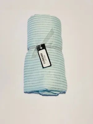 Green and silver striped muslin wrap brand new