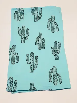 Green cactus bunny rug
