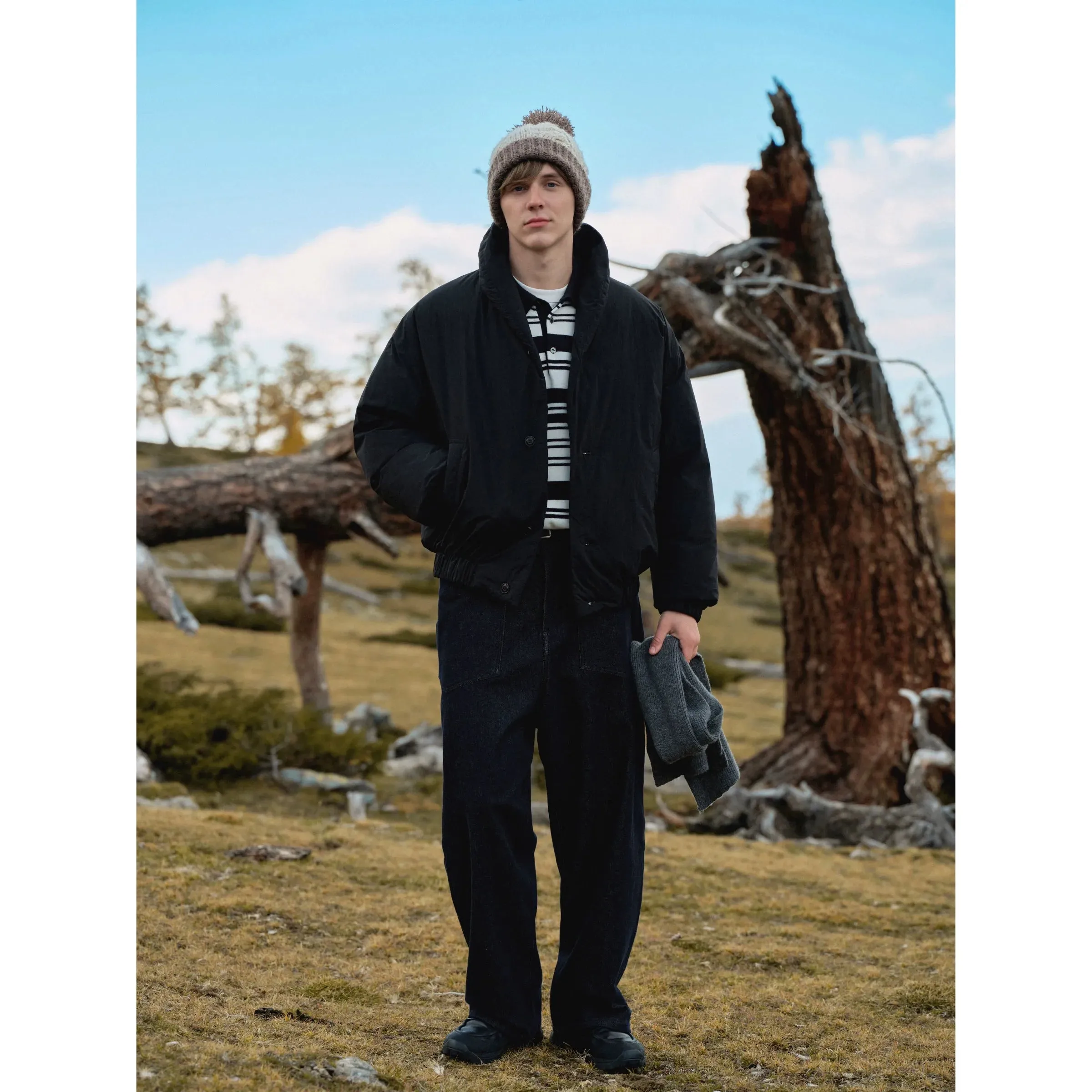 Green Fruit Collar Puffer Jacket