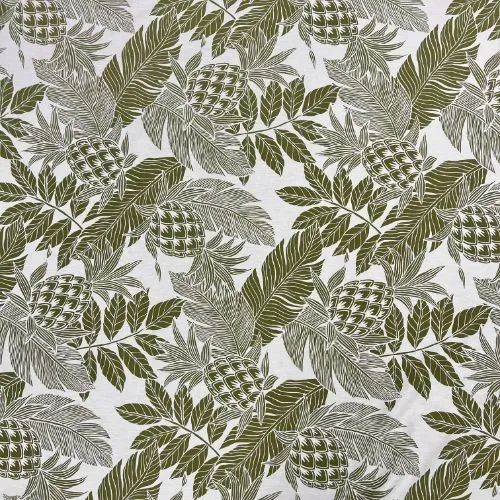 Green Pineapple & Leaves | Beige 0223 WHT-0011C