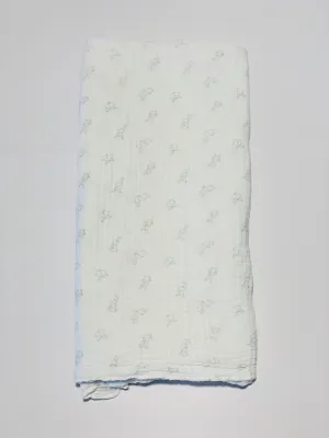 Grey bunnies cotton muslin wrap