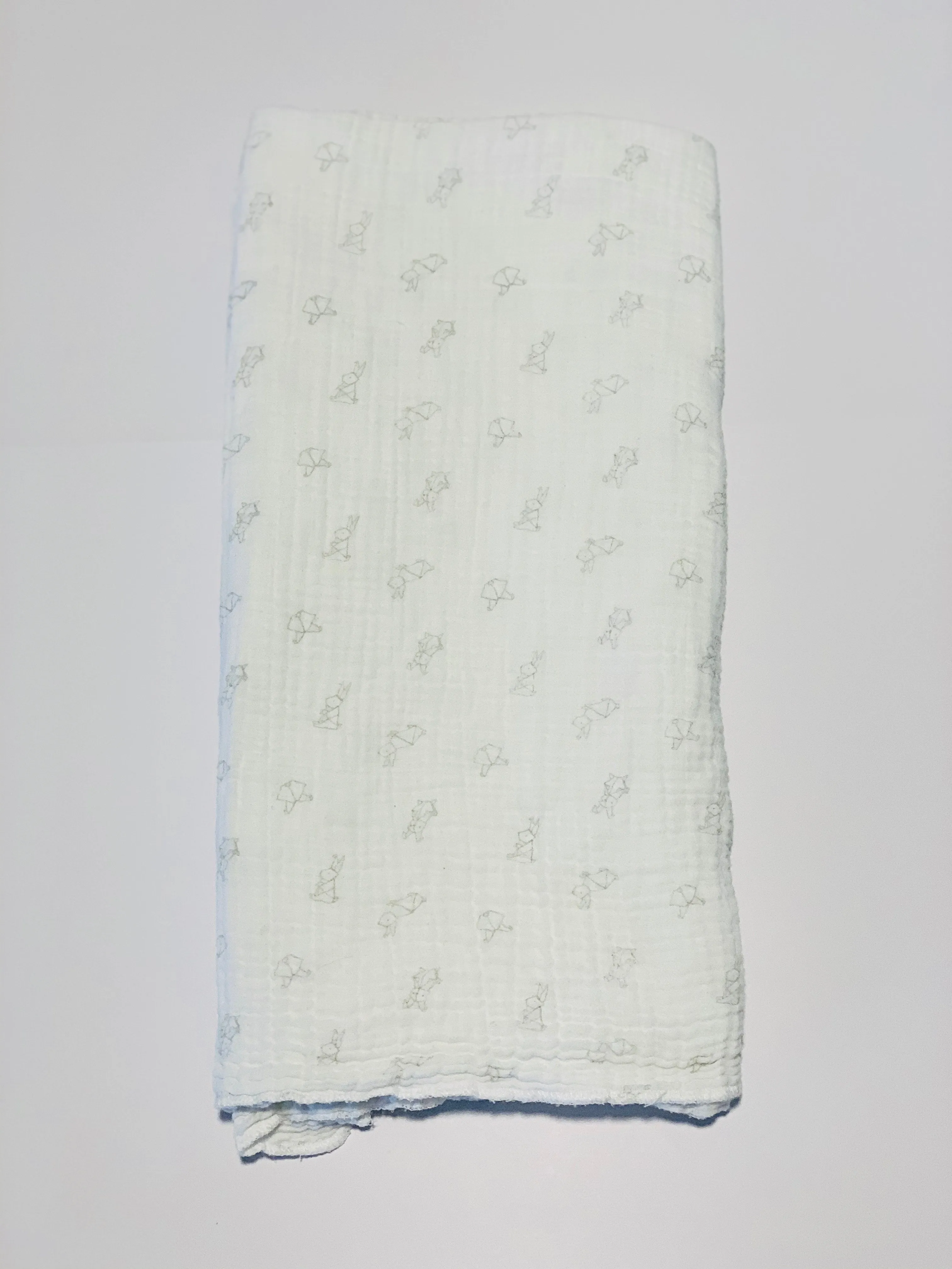 Grey bunnies cotton muslin wrap