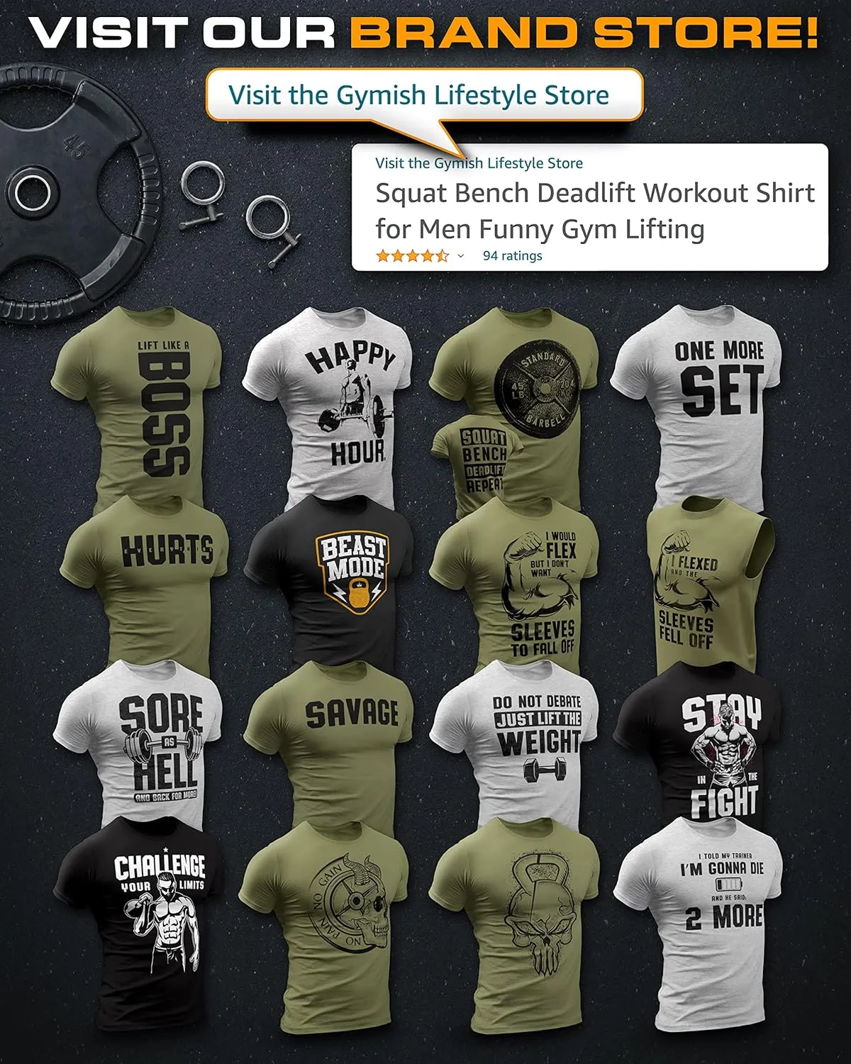 Gymish Lifestyle Gym Therapy Workout Shirts for Men, Lifting T-Shirt for Gym Workout