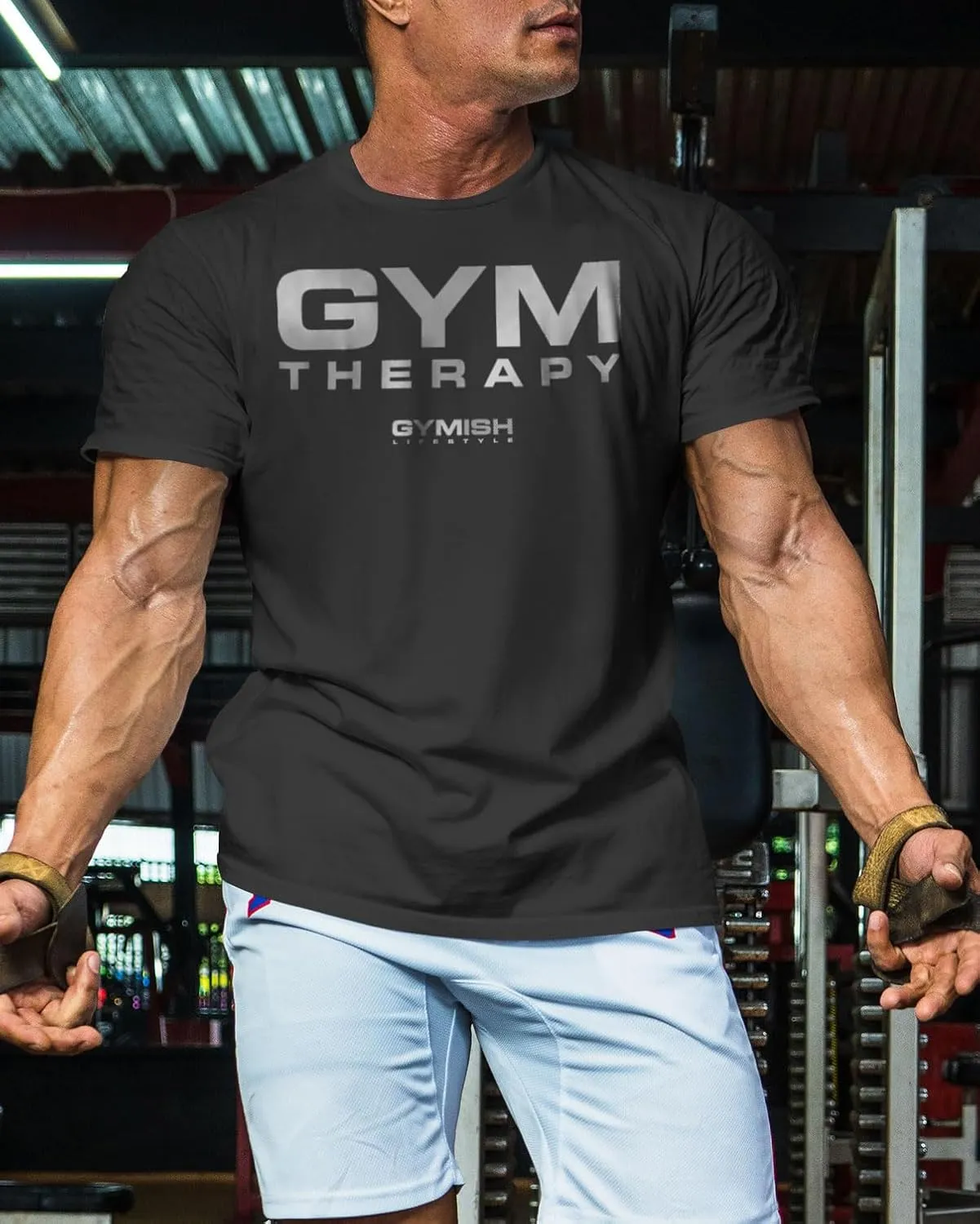 Gymish Lifestyle Gym Therapy Workout Shirts for Men, Lifting T-Shirt for Gym Workout