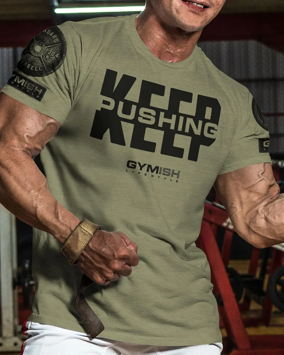 Gymish Lifestyle Keep Pushing Inspirational Gym Shirt to Push Your Self Workout Tshirt