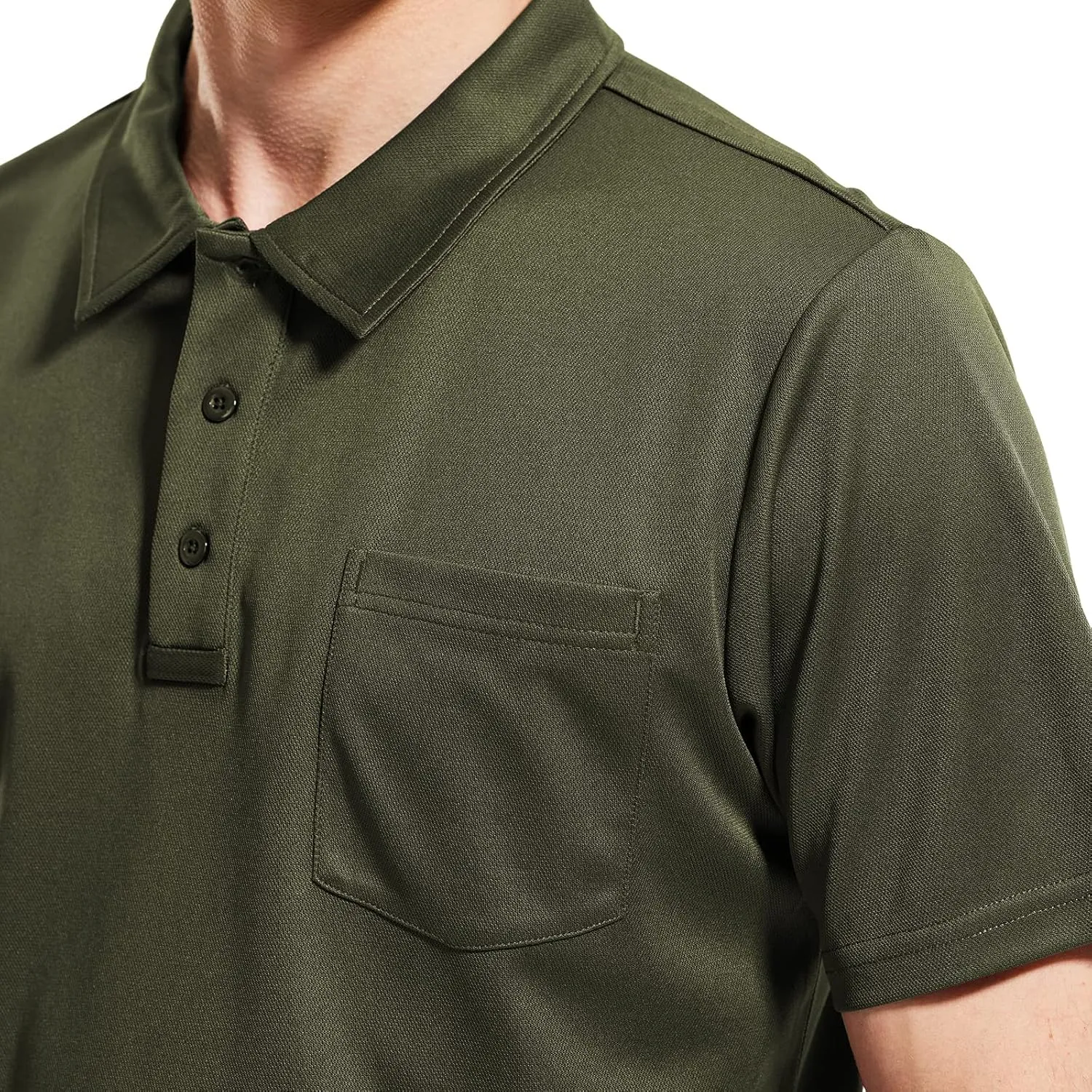 Haimont Men's Polo Shirts with Pocket Short Sleeve Quick Dry Moisture Wicking Golf Shirts Business Casual Work Polos