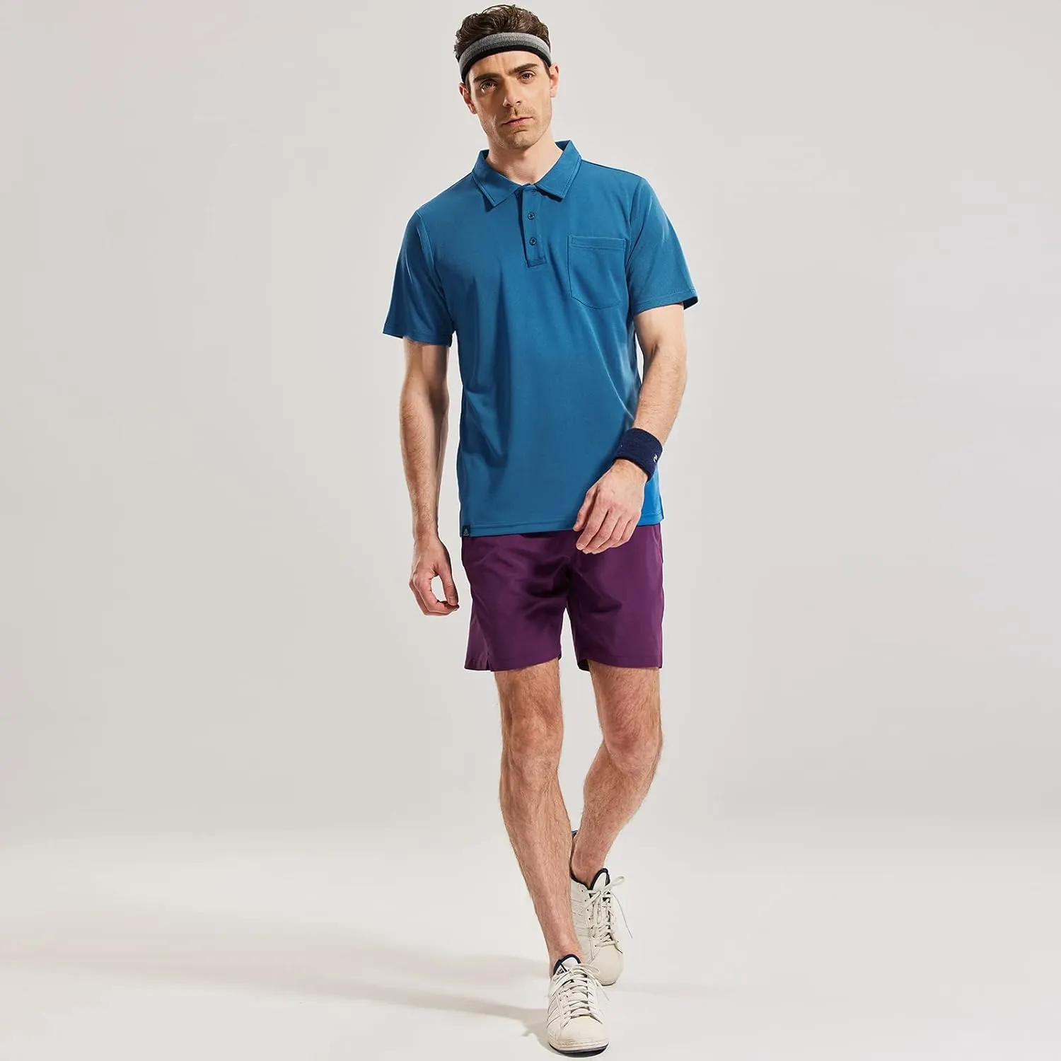 Haimont Men's Polo Shirts with Pocket Short Sleeve Quick Dry Moisture Wicking Golf Shirts Business Casual Work Polos