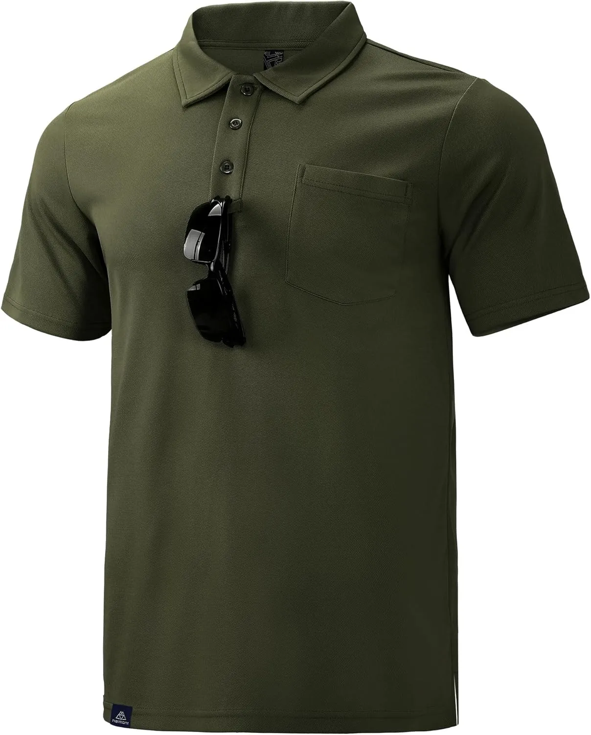 Haimont Men's Polo Shirts with Pocket Short Sleeve Quick Dry Moisture Wicking Golf Shirts Business Casual Work Polos