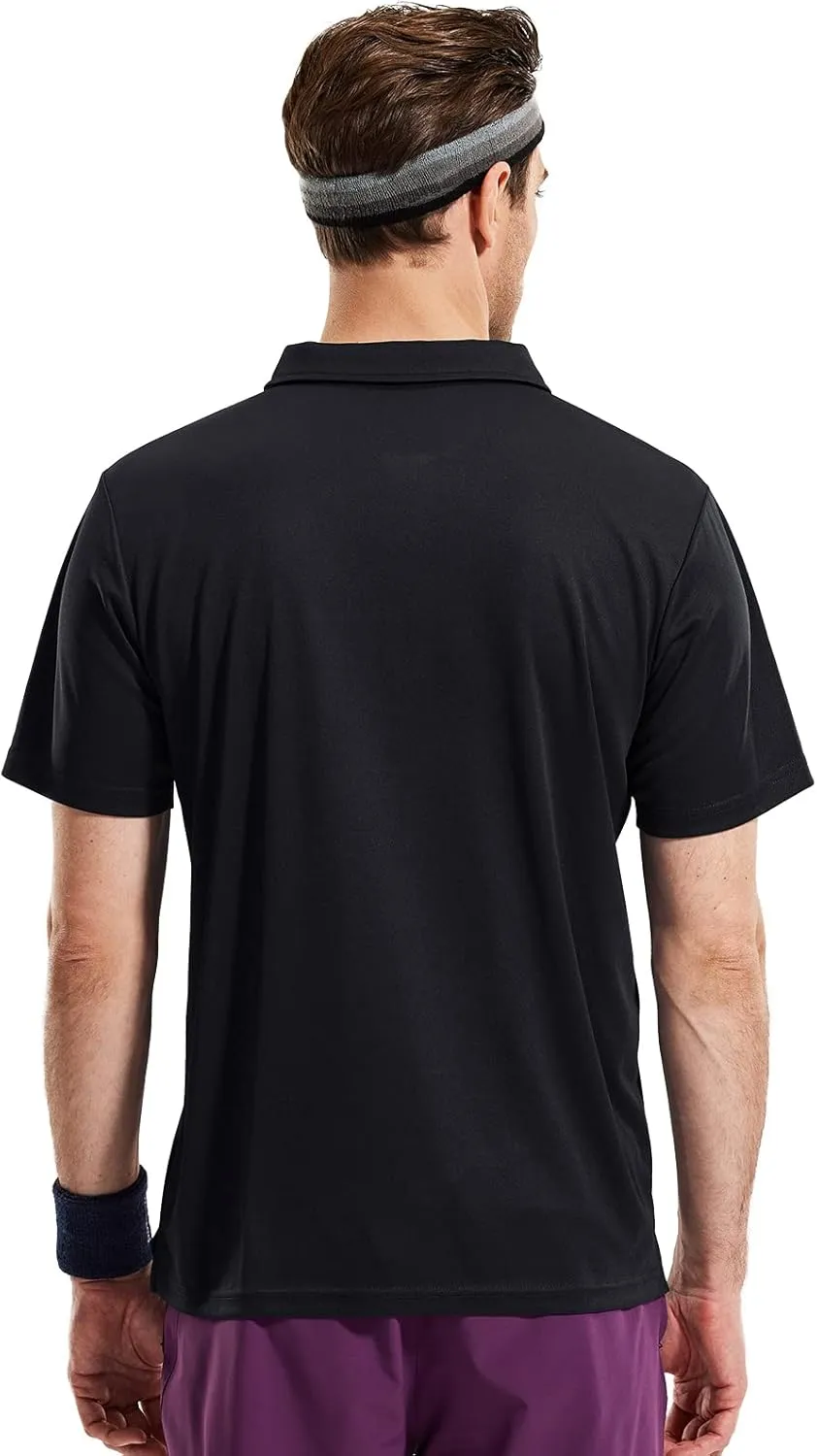 Haimont Men's Polo Shirts with Pocket Short Sleeve Quick Dry Moisture Wicking Golf Shirts Business Casual Work Polos