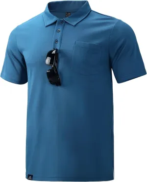 Haimont Men's Polo Shirts with Pocket Short Sleeve Quick Dry Moisture Wicking Golf Shirts Business Casual Work Polos