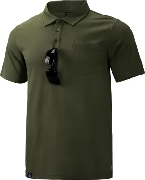 Haimont Men's Polo Shirts with Pocket Short Sleeve Quick Dry Moisture Wicking Golf Shirts Business Casual Work Polos