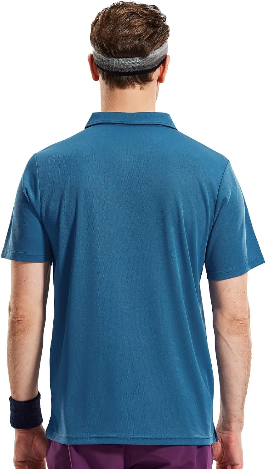 Haimont Men's Polo Shirts with Pocket Short Sleeve Quick Dry Moisture Wicking Golf Shirts Business Casual Work Polos