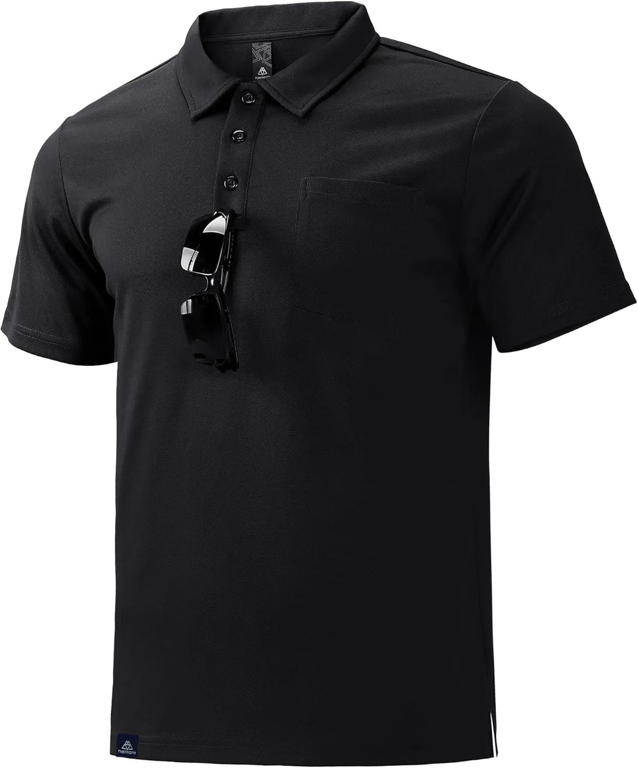 Haimont Men's Polo Shirts with Pocket Short Sleeve Quick Dry Moisture Wicking Golf Shirts Business Casual Work Polos