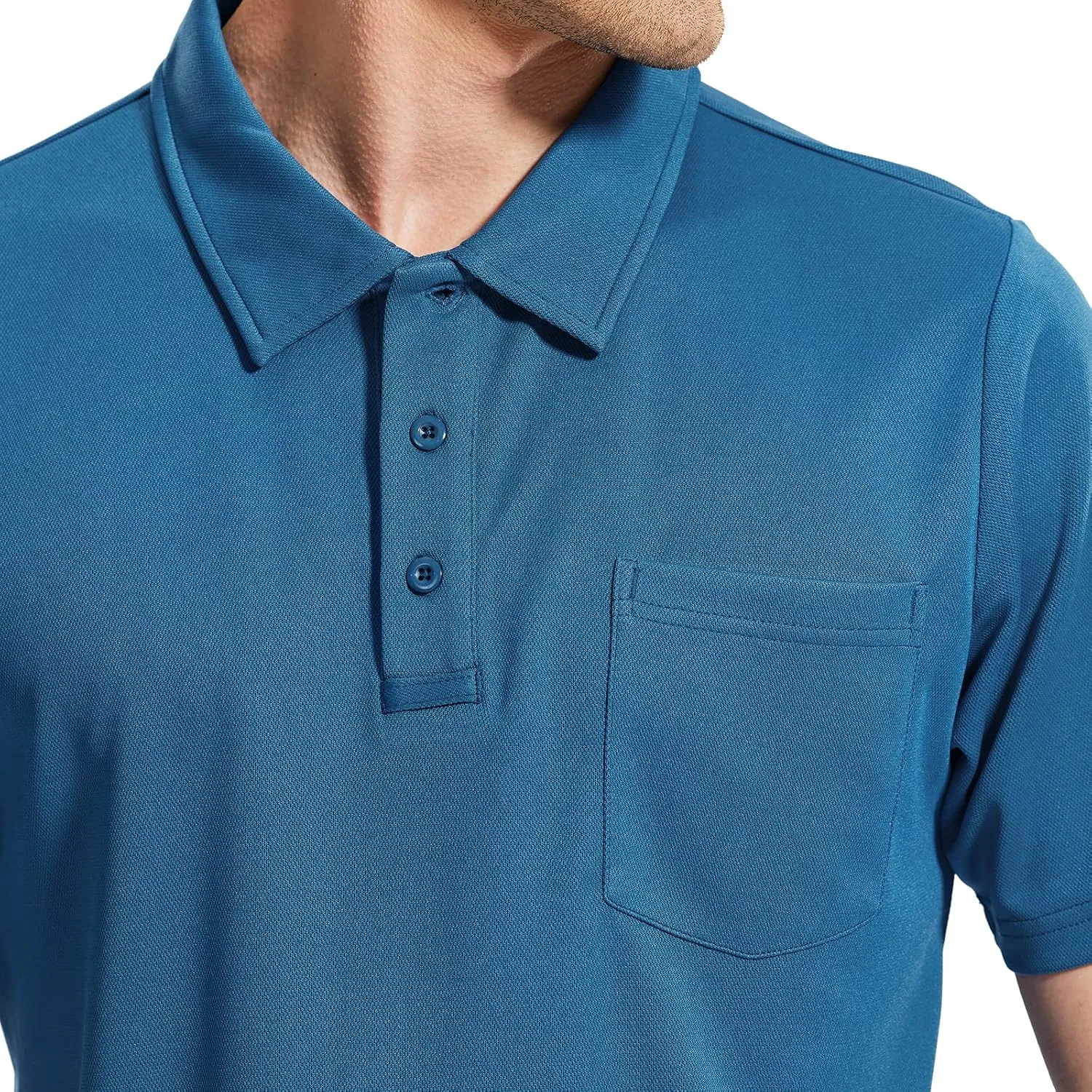 Haimont Men's Polo Shirts with Pocket Short Sleeve Quick Dry Moisture Wicking Golf Shirts Business Casual Work Polos