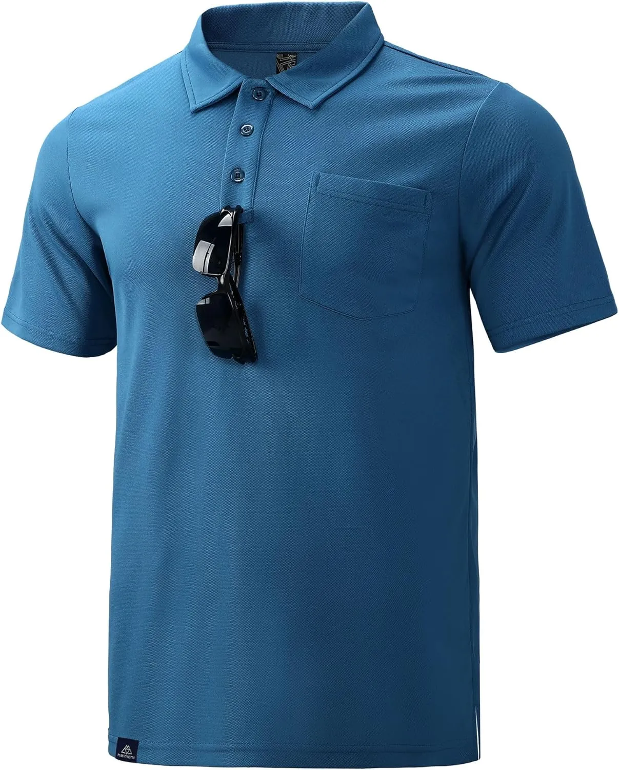 Haimont Men's Polo Shirts with Pocket Short Sleeve Quick Dry Moisture Wicking Golf Shirts Business Casual Work Polos