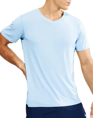 Haimont Men's V Neck Athletic T Shirts Lightweight Gym Workout Running Short Sleeve Tee Shirts Moisture Wicking UV Protection