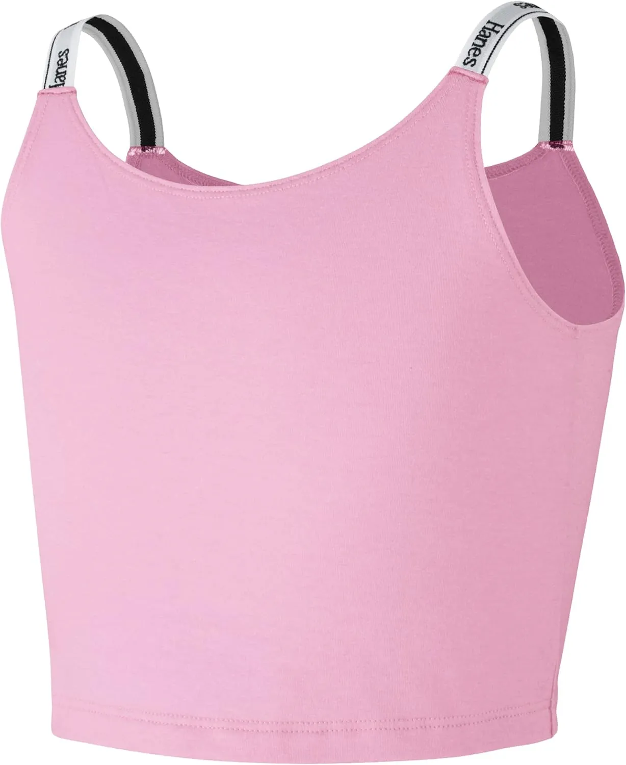 Hanes Originals Girls Crop Top Cami, Moisture-Wicking Cotton Stretch Tank, Assorted 4-Pack