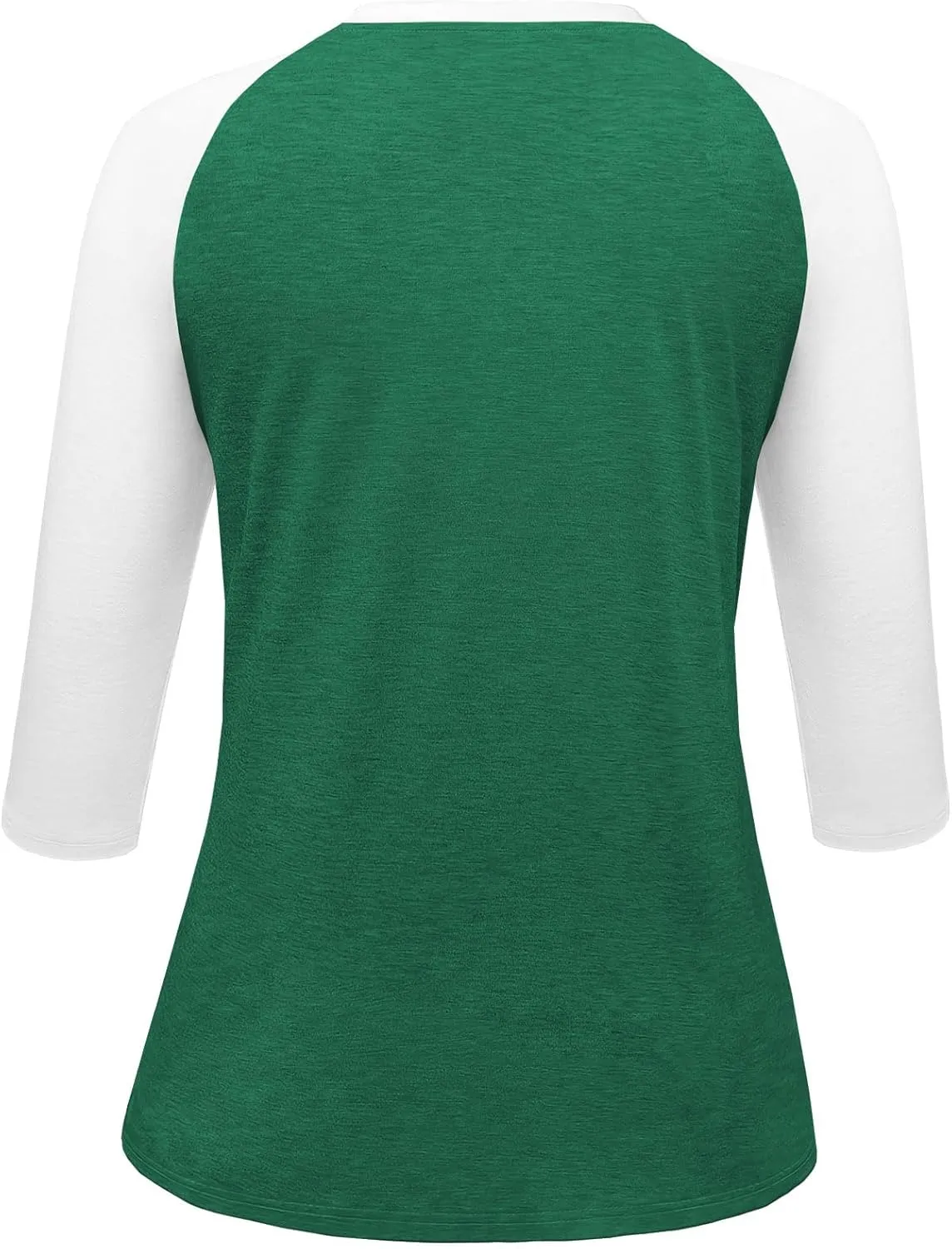 Heymiss Womens Tops 3/4 Sleeve Shirts Round Neck Loose Casual Tshirts Color Block Summer Tees