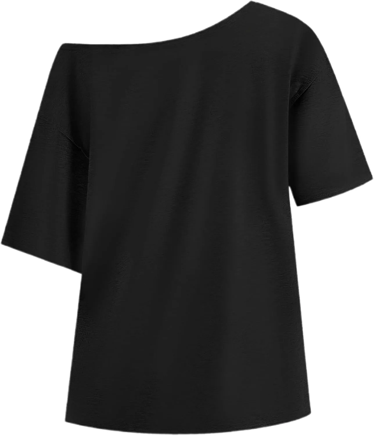 Hilinker Womens Off Shoulder Tops Sexy Graphic Tee Loose Summer Short Sleeve T Shirt