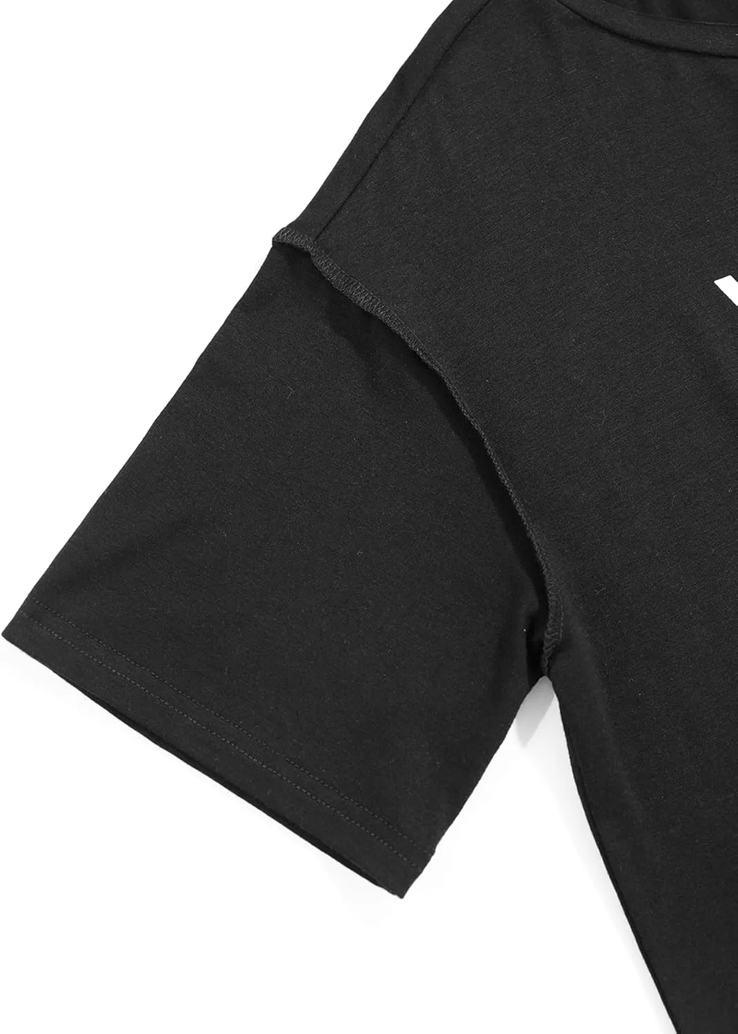 Hilinker Womens Off Shoulder Tops Sexy Graphic Tee Loose Summer Short Sleeve T Shirt