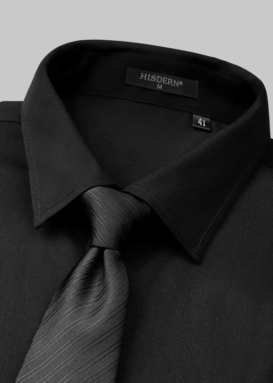 HISDERN Mens Short Sleeve Dress Shirts Solid Wrinkle Free Formal Summer Shirt Business Casual Stretch Button Down Shirts