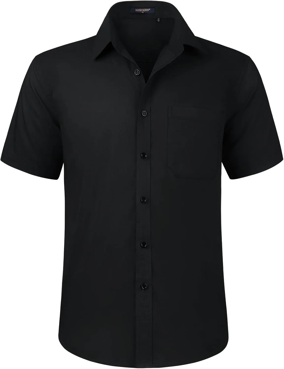 HISDERN Mens Short Sleeve Dress Shirts Solid Wrinkle Free Formal Summer Shirt Business Casual Stretch Button Down Shirts